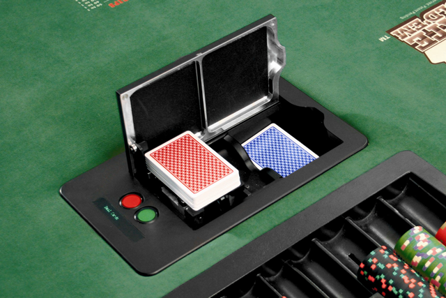 Deck Mate shuffler for texas holdem poker tables