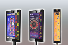 Cammegh displayfor roulette tables, winning number, roulette wheel, casino gaming equipment